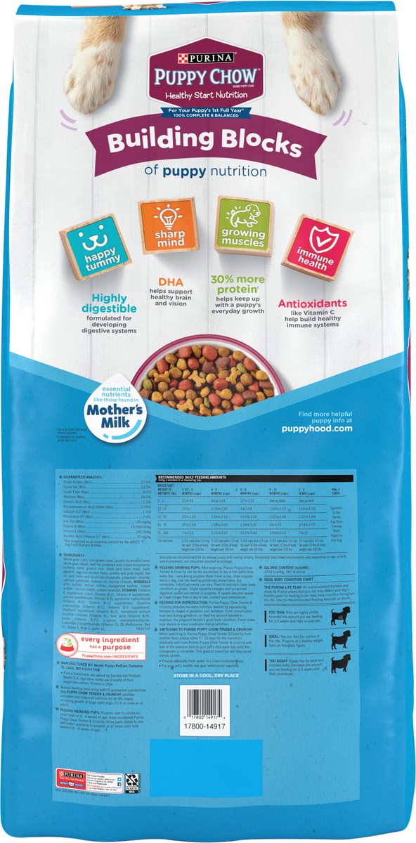 slide 2 of 9, Purina Puppy Chow High Protein Dry Puppy Food, Tender & Crunchy With Real Beef, 32 lb