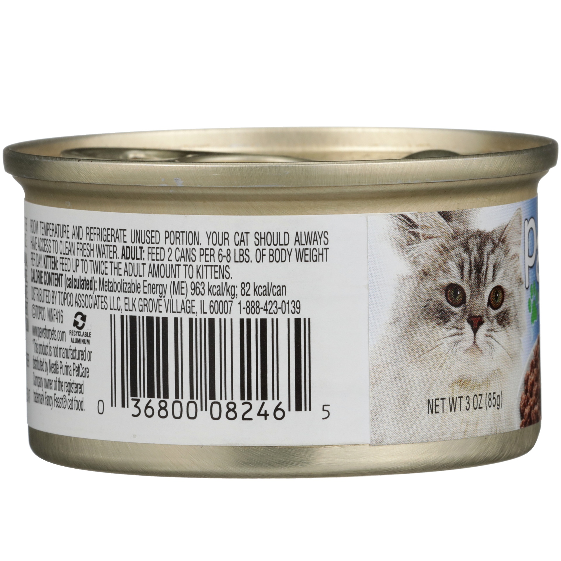 slide 6 of 6, Paws Happy Life Ocean Whitefish & Tuna Dinner Classic Cat Food, 3 oz