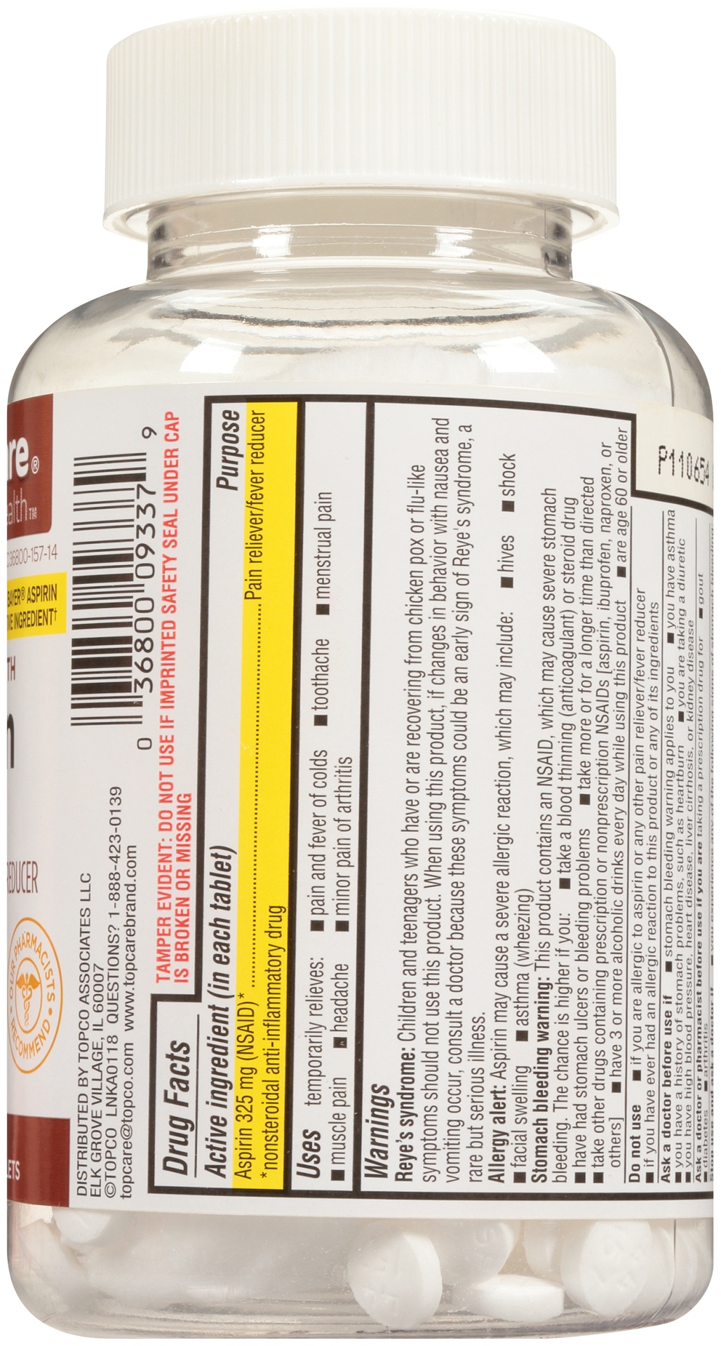 slide 2 of 6, TopCare TOP CARE Topcare Aspirin, Coated, Regular Strength, 500 ct