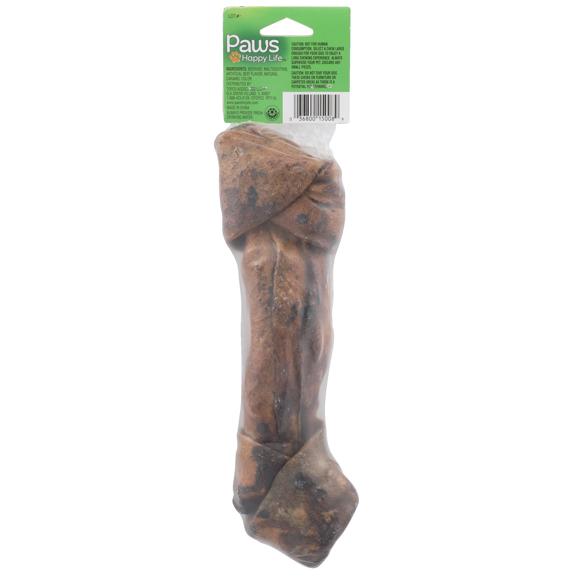 slide 6 of 6, Paws Happy Life Beef Bone 9-10" 1ct, 1 ct