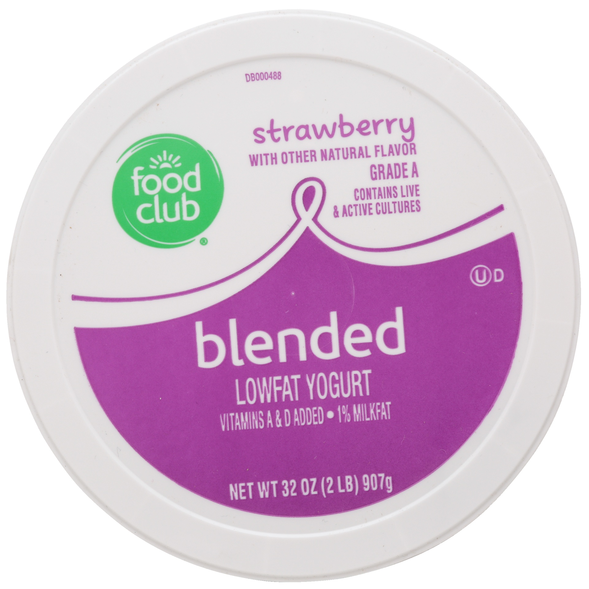 slide 2 of 6, Food Club Low Fat Blended Yogurt Strawberry, 32 oz