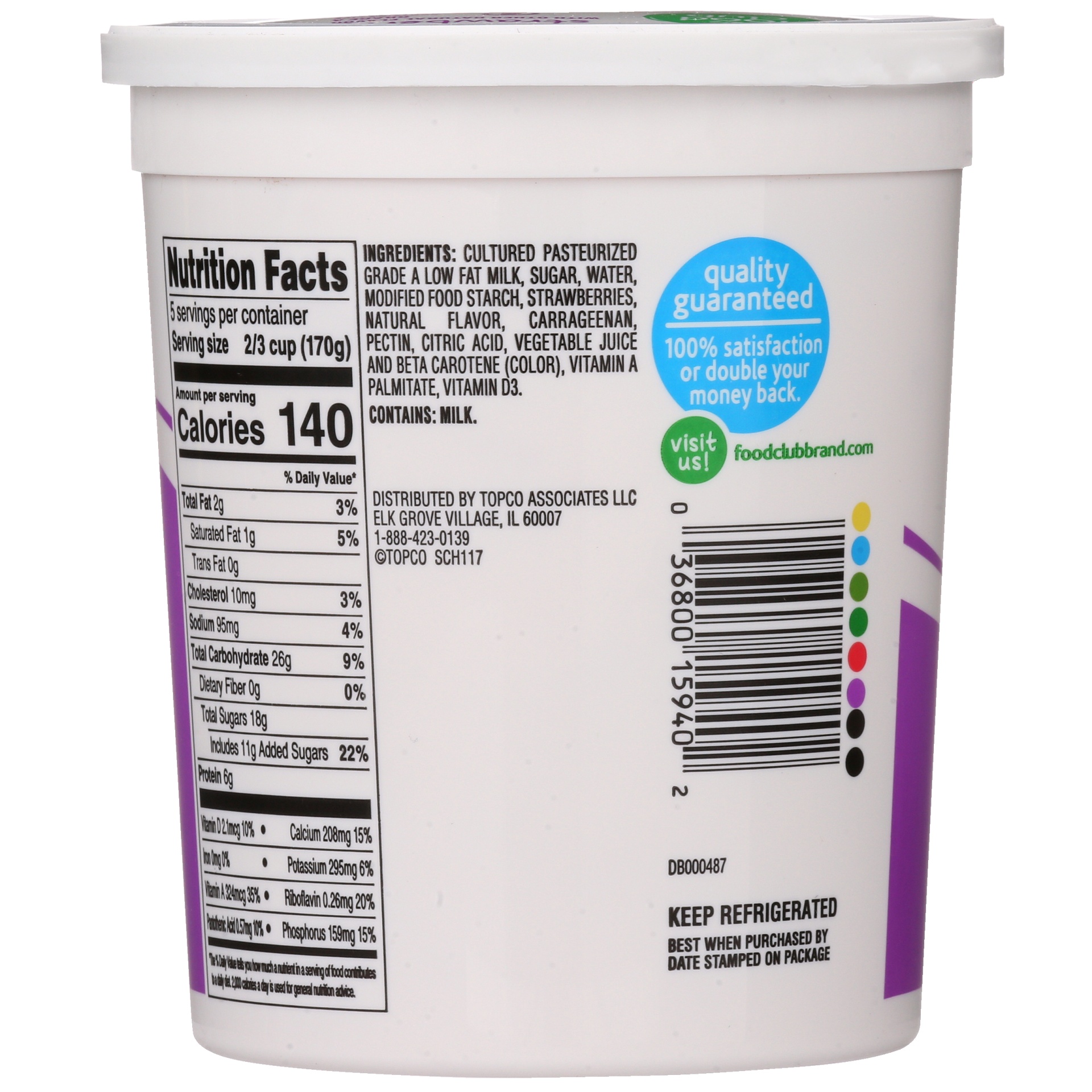 slide 3 of 6, Food Club Low Fat Blended Yogurt Strawberry, 32 oz