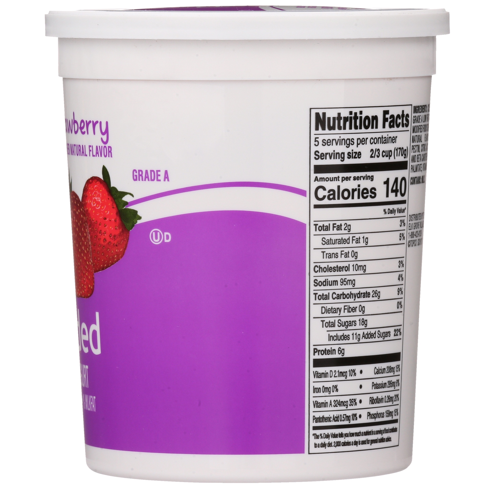 slide 4 of 6, Food Club Low Fat Blended Yogurt Strawberry, 32 oz