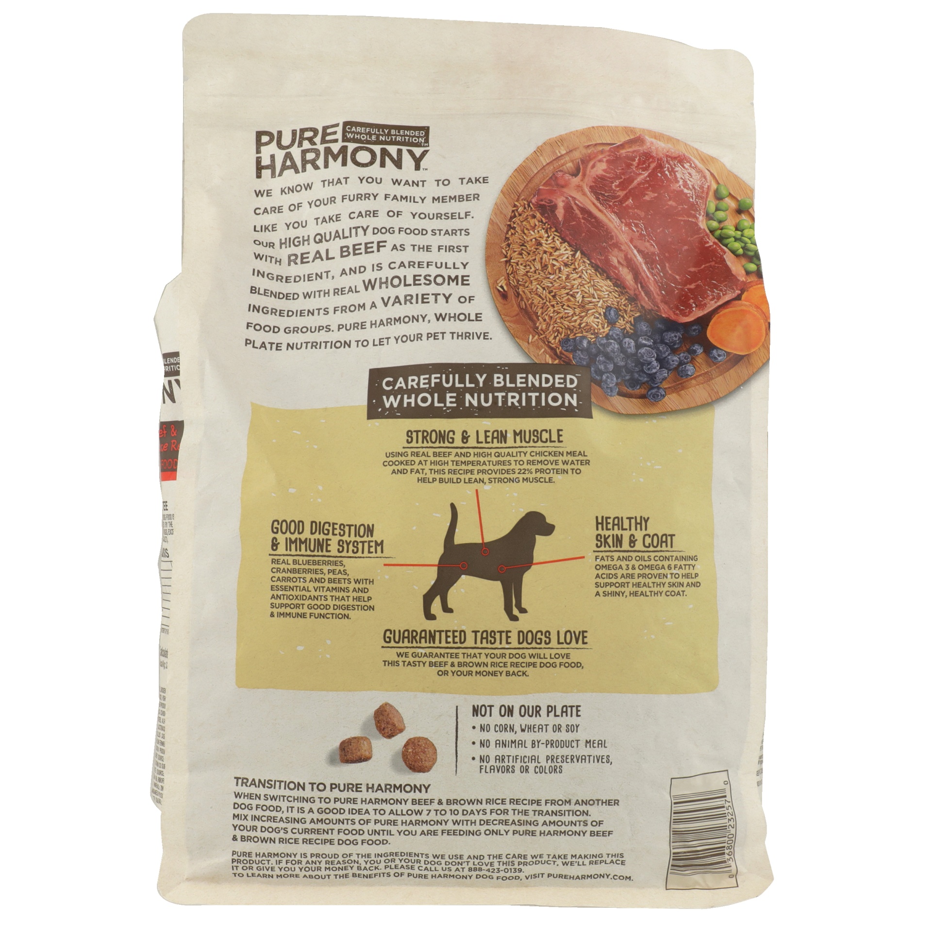slide 2 of 6, Pure Harmony Super Premium Beef & Brown Rice Recipe Dog Food 4 lb, 4 lb