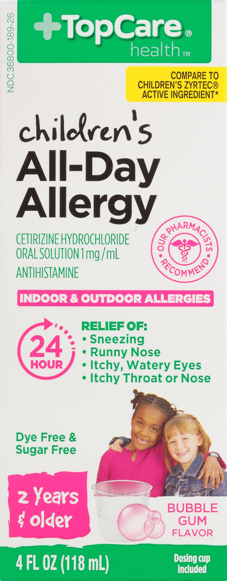 slide 4 of 6, TopCare Health Children's Bubble Gum Flavor Antihistamine 4 fl oz, 4 fl oz