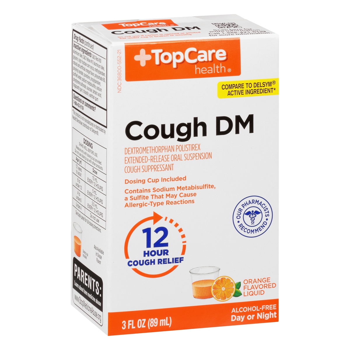 slide 9 of 9, TopCare Health Liquid Orange Flavored Cough DM 3 fl oz, 3 fl oz