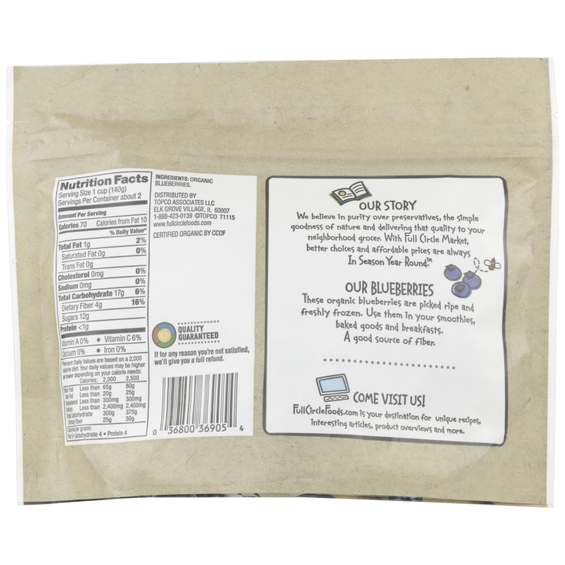 slide 2 of 6, Full Circle Market Organic Unsweetened Blueberries 10 oz, 10 oz