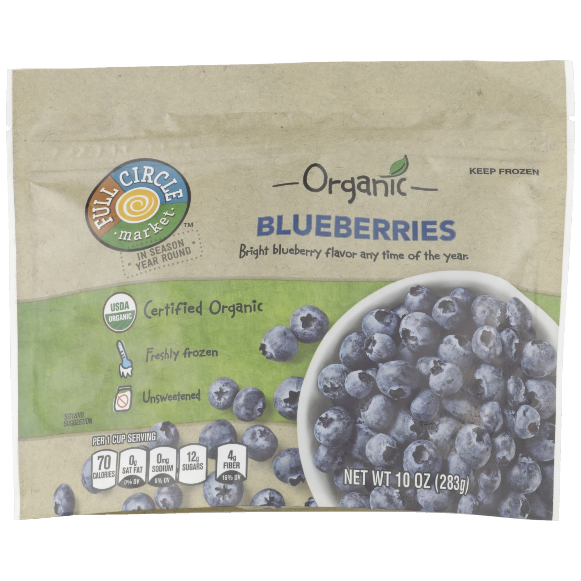 slide 1 of 6, Full Circle Market Organic Unsweetened Blueberries 10 oz, 10 oz