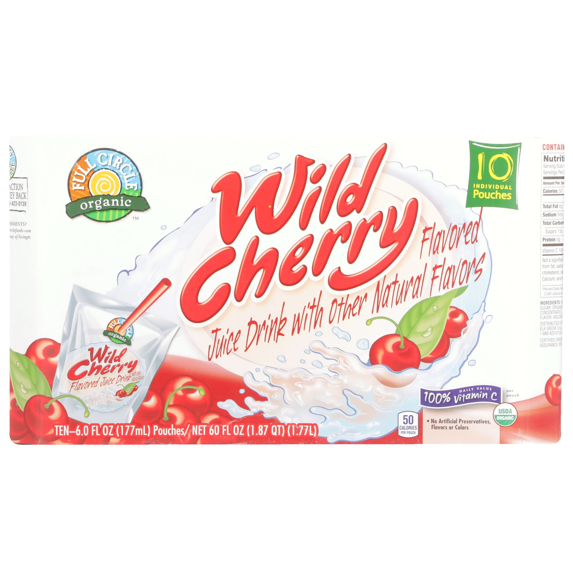 slide 2 of 6, Full Circle Market Wild Cherry Flavored Juice Drink, 10 ct; 6 fl oz