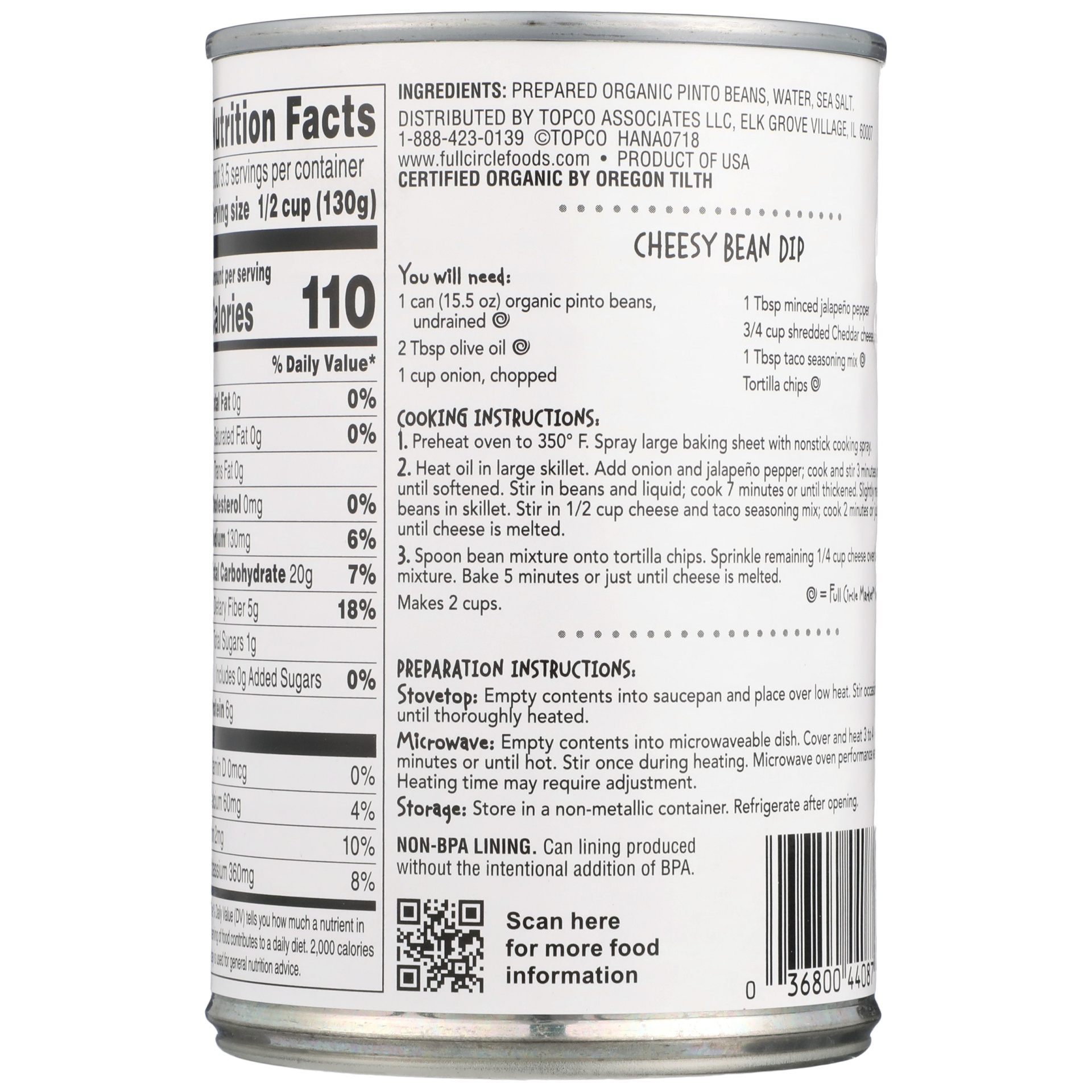 slide 2 of 6, Full Circle Market Organic Pinto Beans, 15 oz