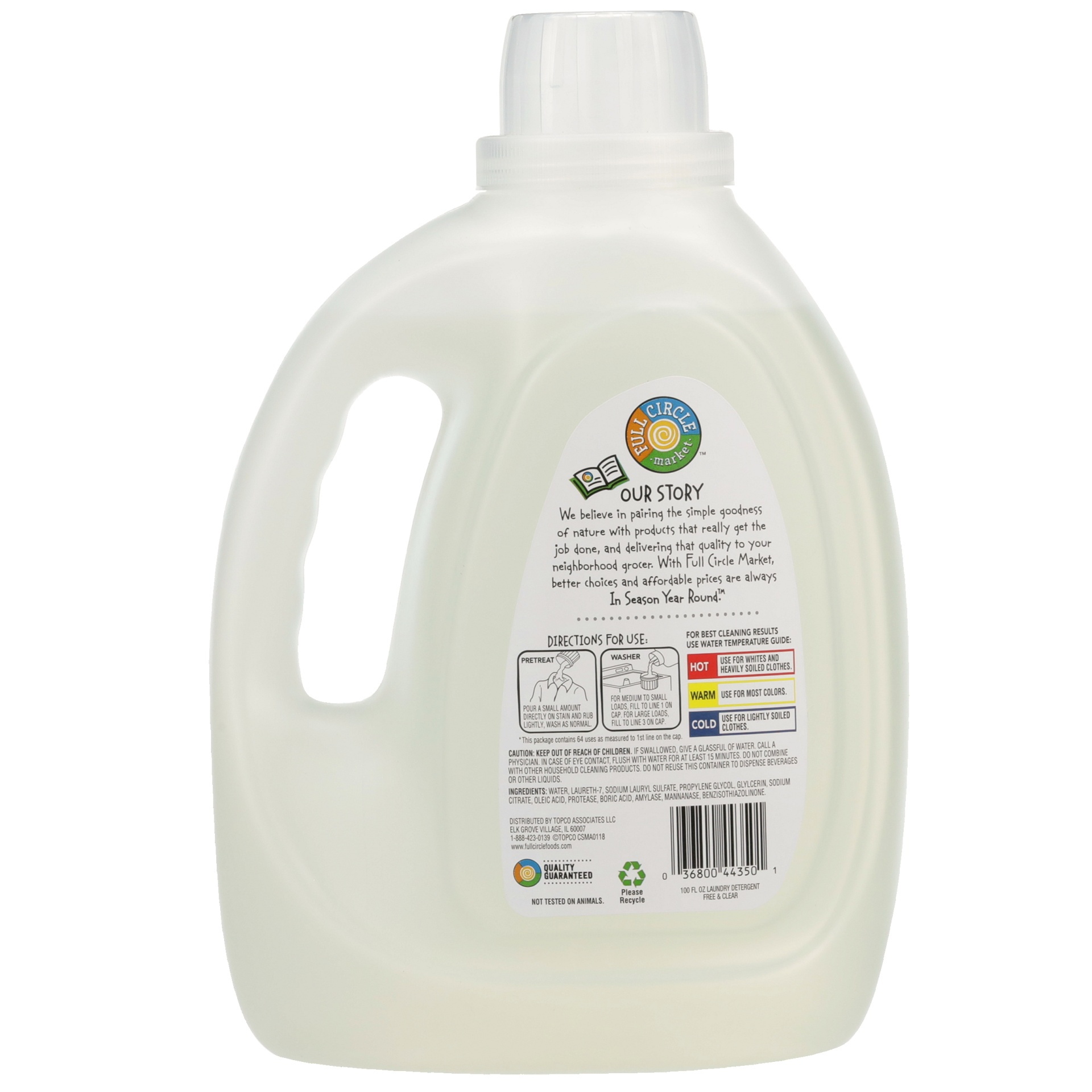 slide 2 of 6, Full Circle Market Full Circle Free And Clear Liquid Dete, 100 oz