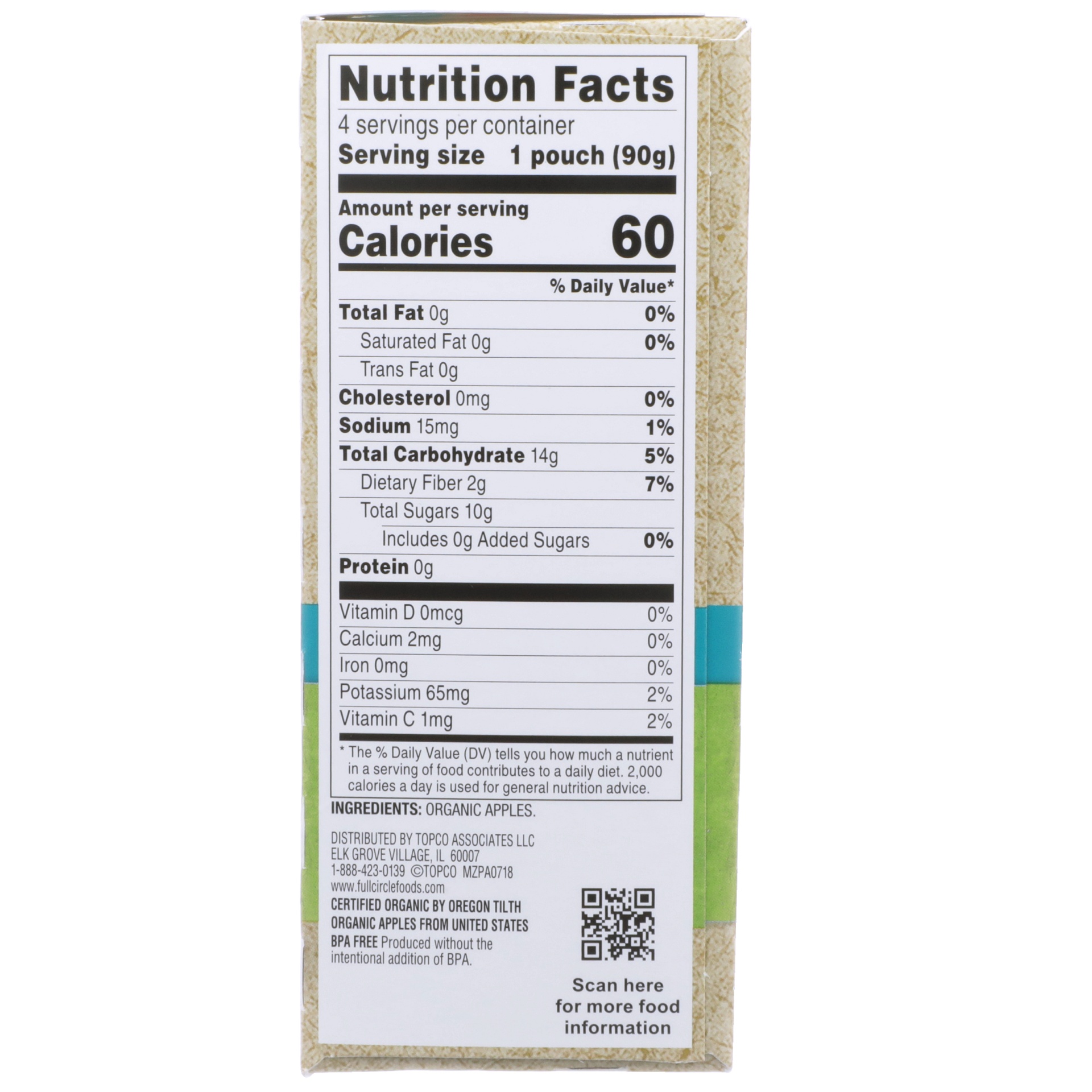 slide 4 of 6, Full Circle Organic Apple Sauce Pouches - Unsweetened, 4 ct; 3.2 oz