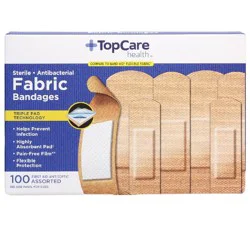Topcare Antibacterial, Flexible, Assorted Sizes Fabric Bandages