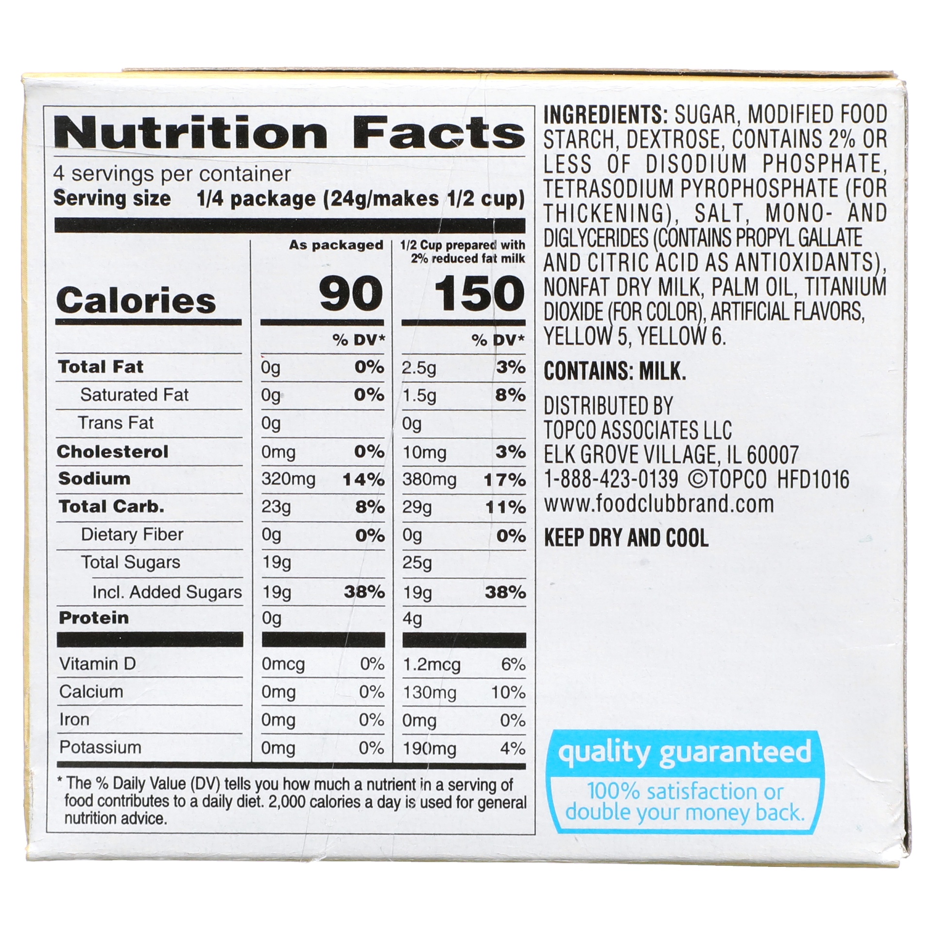 slide 2 of 6, Food Club Instant Vanilla Pudding, 3.4 oz