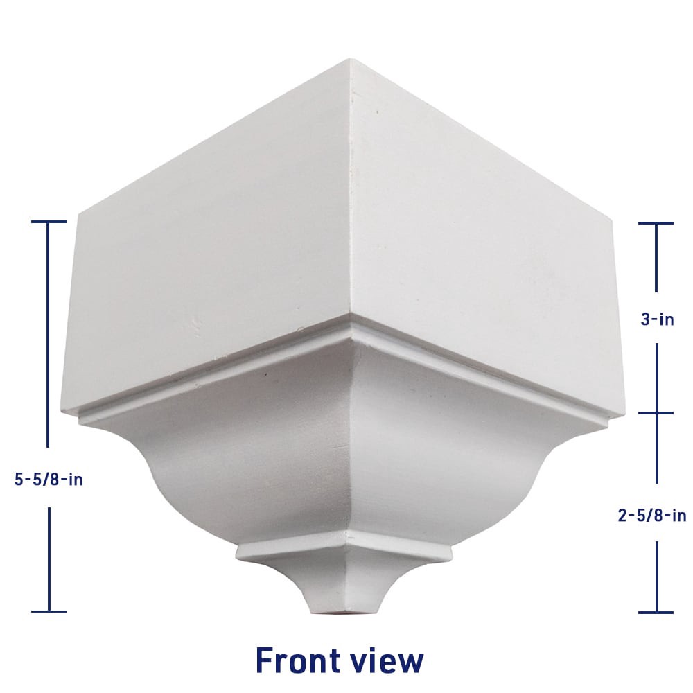 slide 4 of 6, RELIABILT 5-5/8-in x 5-5/8-in Interior Primed 49 and 52 Outside corner Crown Moulding Block, 1 ct