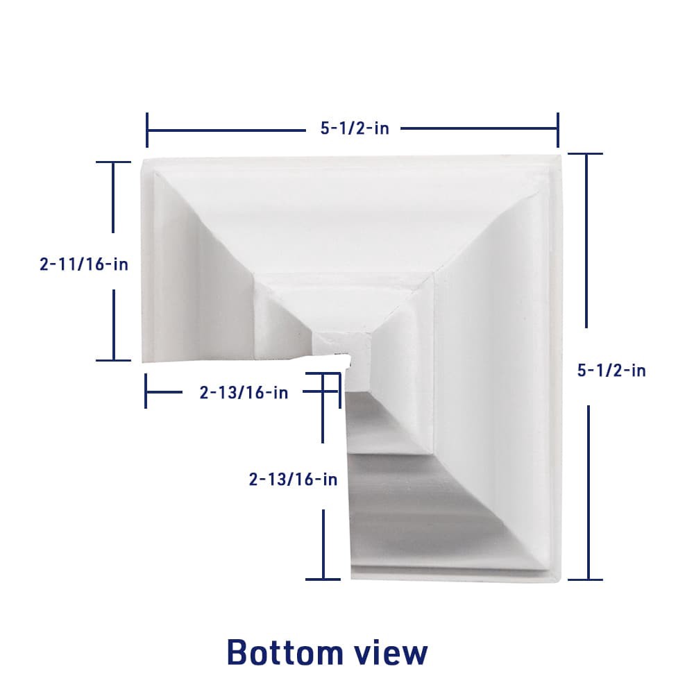 slide 5 of 6, RELIABILT 5-5/8-in x 5-5/8-in Interior Primed 49 and 52 Outside corner Crown Moulding Block, 1 ct