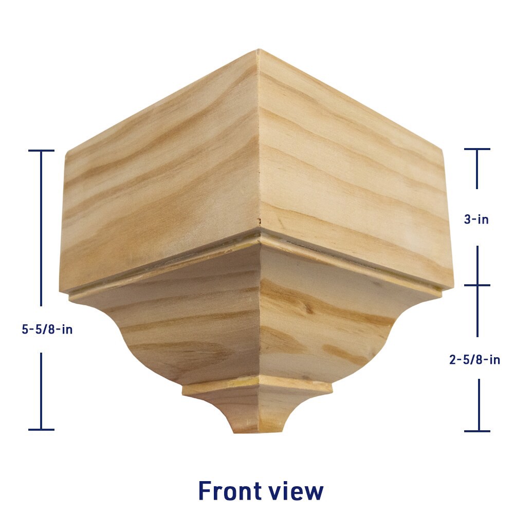 slide 4 of 6, RELIABILT 5-5/8-in x 5-1/2-in Interior Unfinished 49 and 52 Outside corner Crown Moulding Block, 1 ct