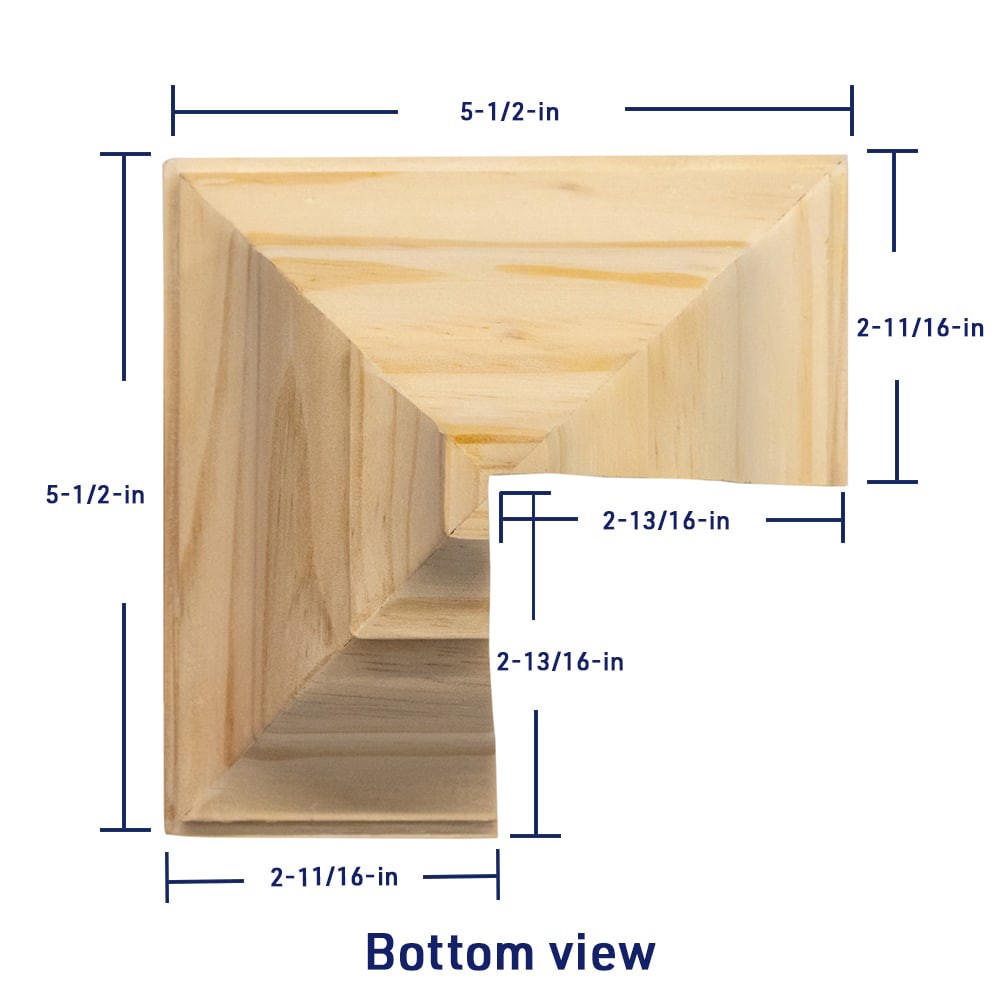 slide 5 of 6, RELIABILT 5-5/8-in x 5-1/2-in Interior Unfinished 49 and 52 Outside corner Crown Moulding Block, 1 ct