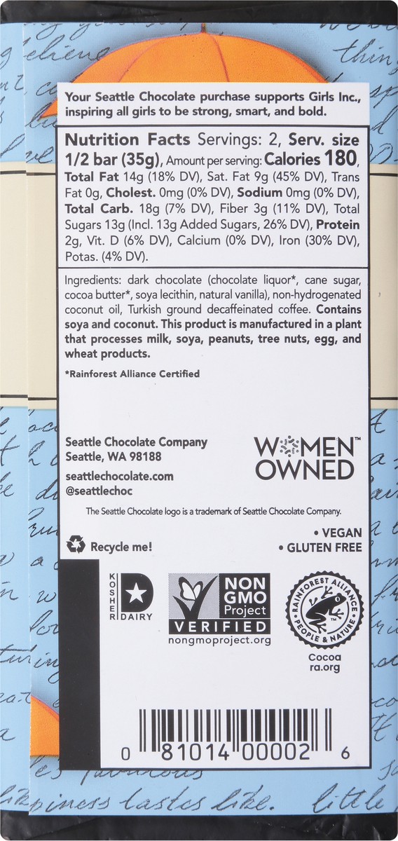 slide 6 of 13, Seattle Chocolate Pike Place Espresso Chocolate Bar - 2.5 Oz, 2.5 oz