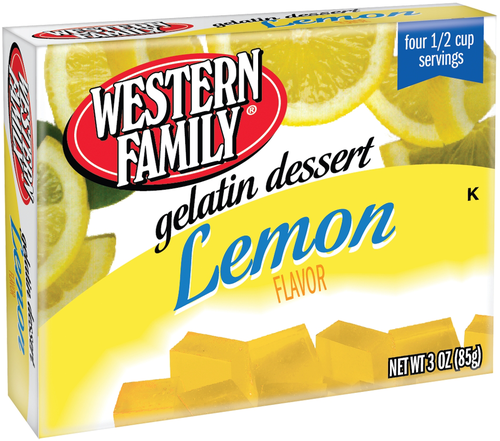 slide 1 of 1, Western Family Lemon Gelatin, 3 oz