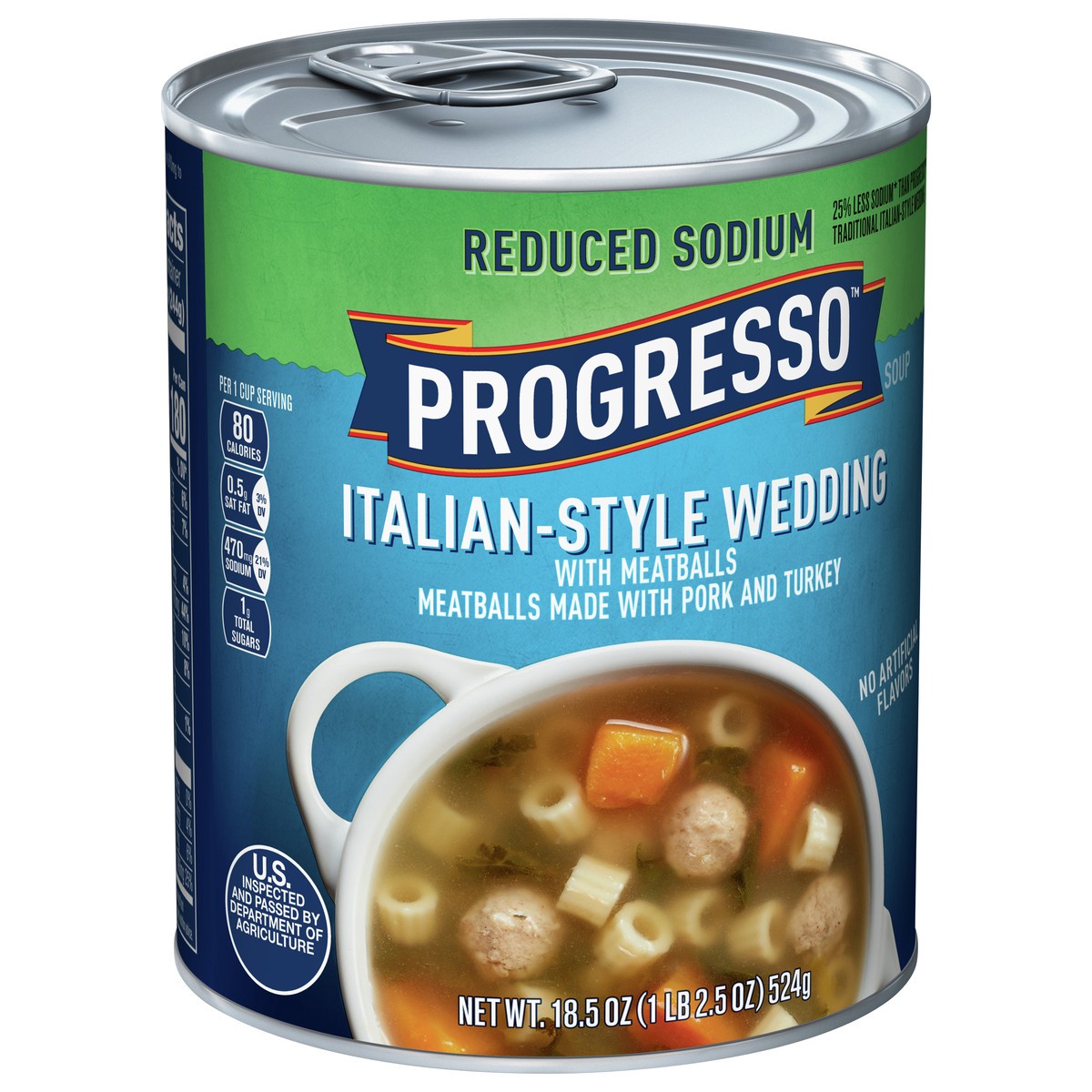 slide 12 of 14, Progresso Reduced Sodium, Italian-Style Wedding With Meatballs Canned Soup, 18.5 oz., 18.5 oz