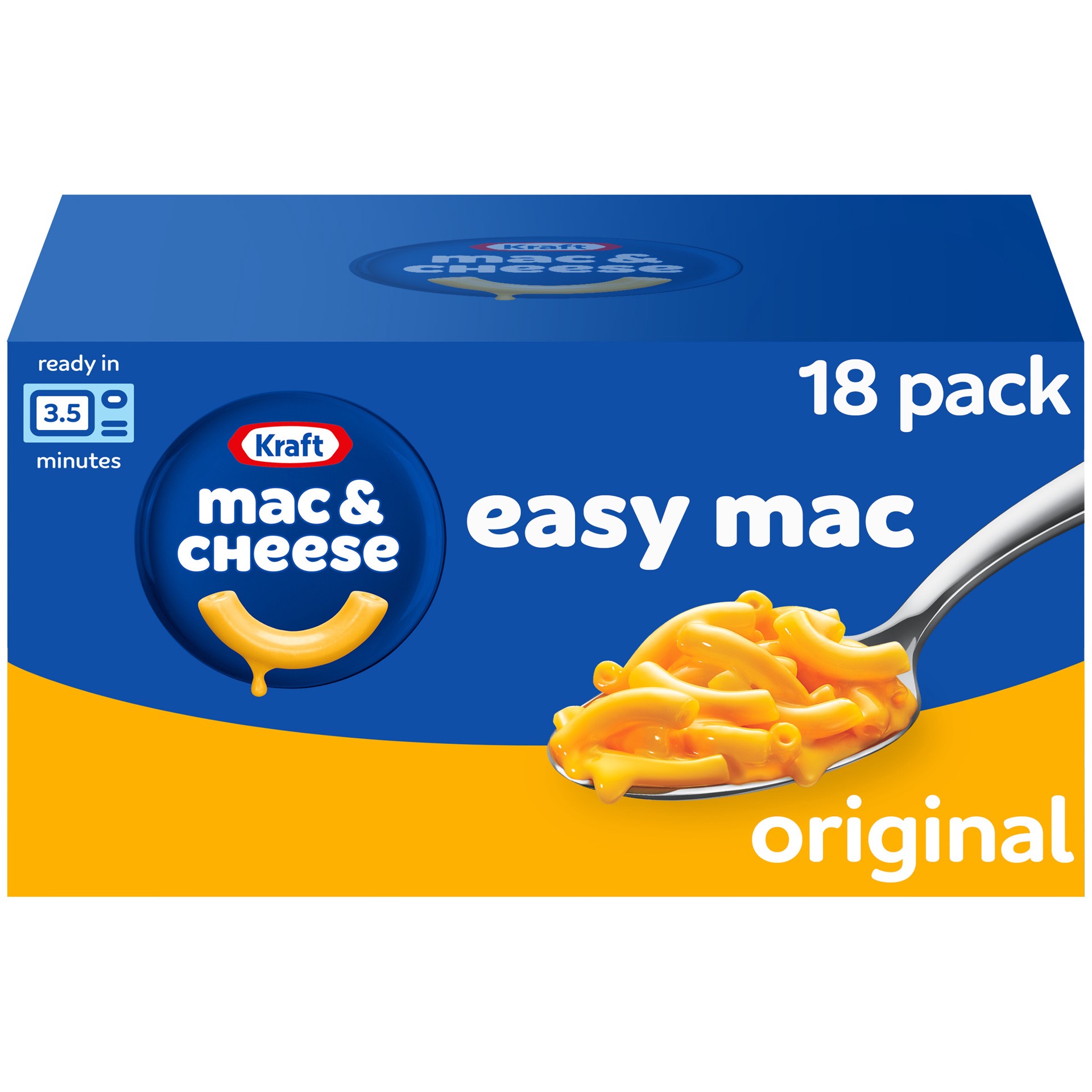 slide 1 of 5, Kraft Easy Mac Original Mac & Cheese Macaroni and Cheese Dinner Microwavable Dinner, 18 ct Packets, 18 PK