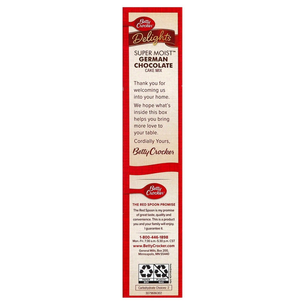 slide 4 of 4, Betty Crocker Cake Mix Super Moist Delights German Chocolate - 15.25 Oz, 15.25 oz