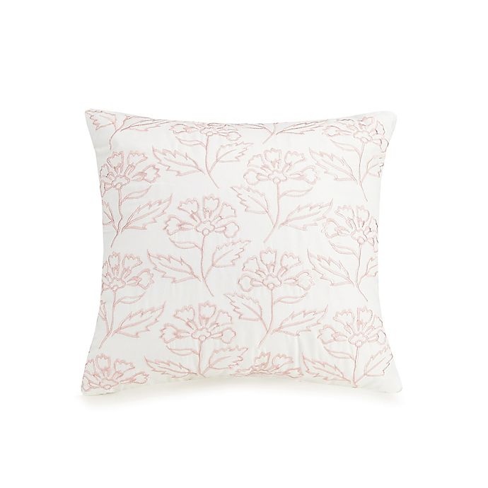 slide 1 of 1, Jessica Simpson Growing Floral Square Throw Pillow - Blush, 1 ct