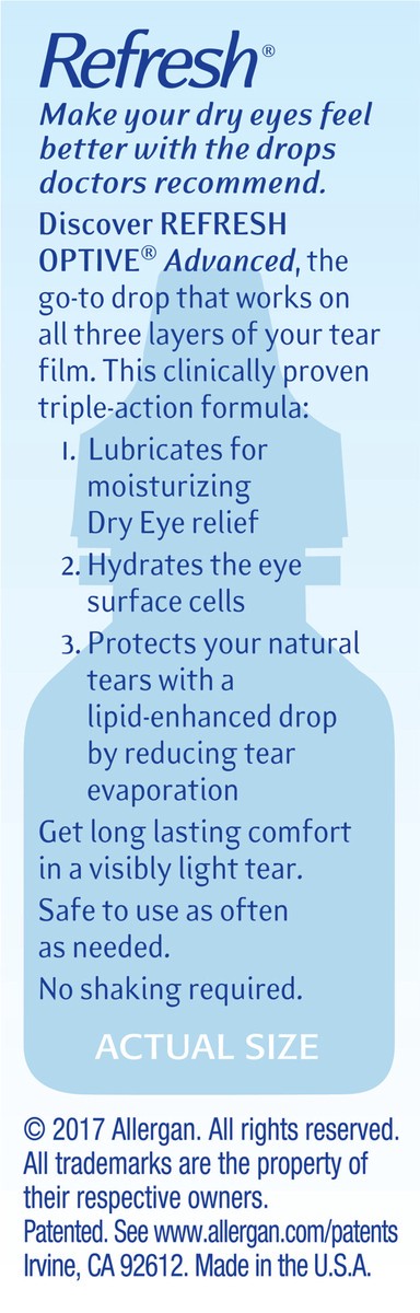 slide 5 of 5, Refresh Advanced Triple-Action Relief Eye Drop, 0.33 fl oz