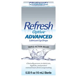 Refresh Optive Advanced Lubricant Eye Drops Preserved Tears, 1 count, 0.33 fl oz (10 mL)