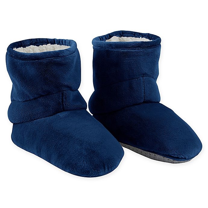 slide 1 of 4, Therapedic Size Medium/Large Unisex Weighted Slippers - Navy, 1 ct