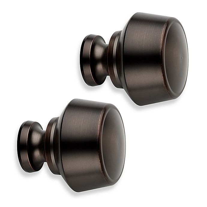 slide 1 of 1, Cambria Premier Complete Button Doorknob Finial - Oil Rubbed Bronze, 2 ct