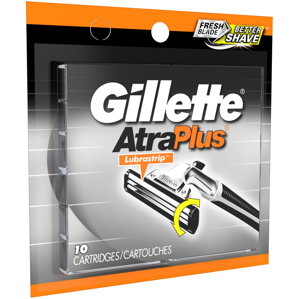 slide 2 of 3, Gillette Atra Plus Razor Blade, 10 ct