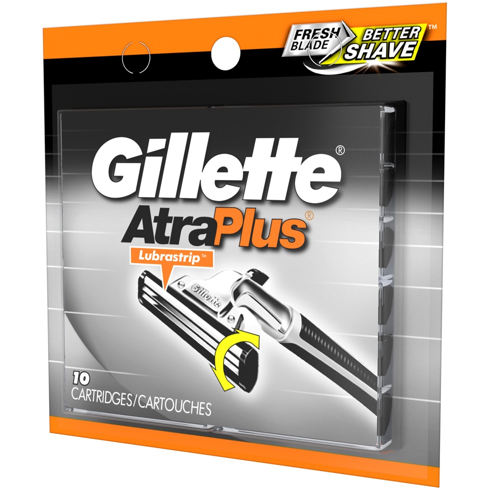 slide 3 of 3, Gillette Atra Plus Razor Blade, 10 ct