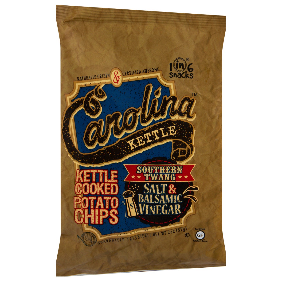 slide 2 of 9, Carolina Kettle Salt And Vinegar Chips, 2 oz