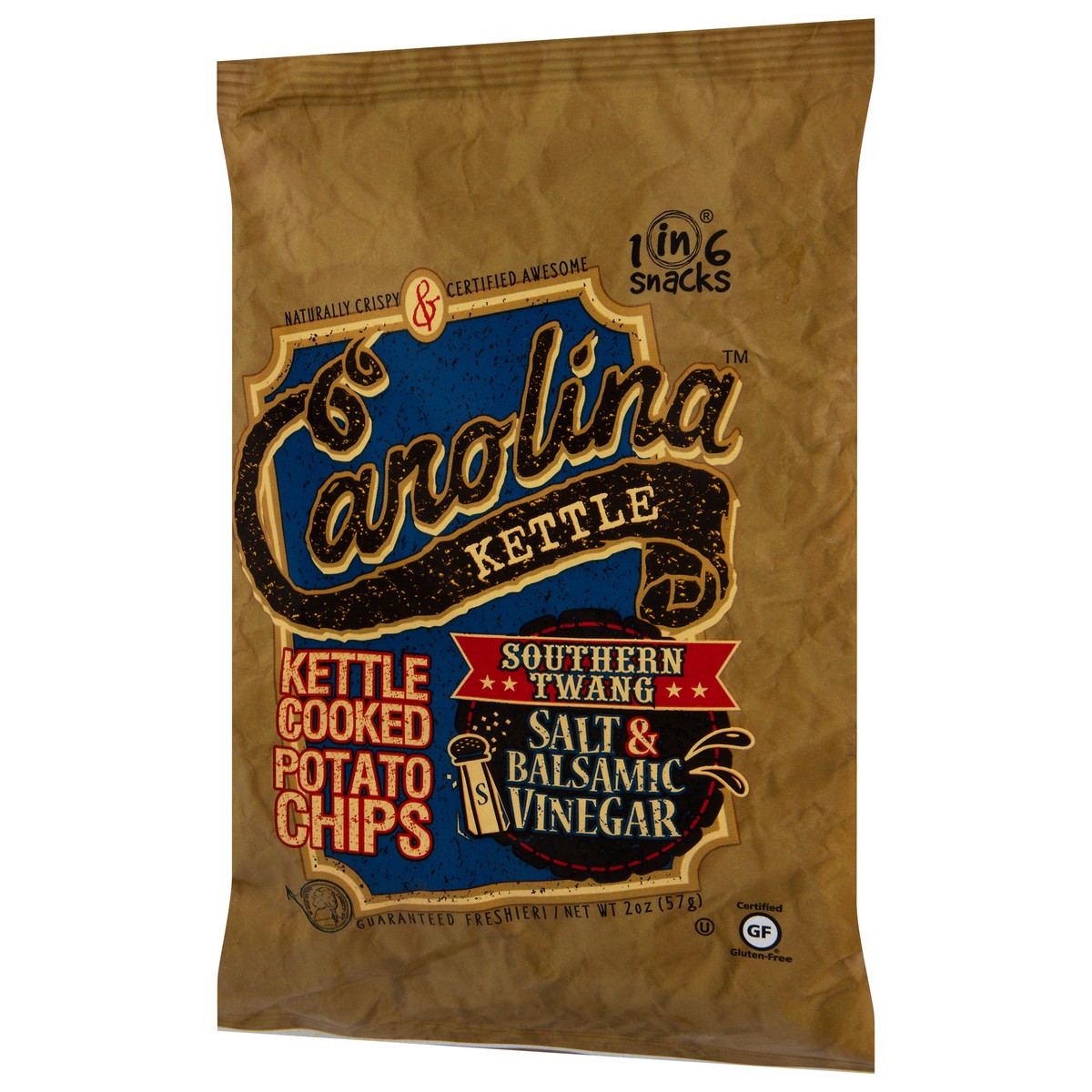 slide 7 of 9, Carolina Kettle Salt And Vinegar Chips, 2 oz