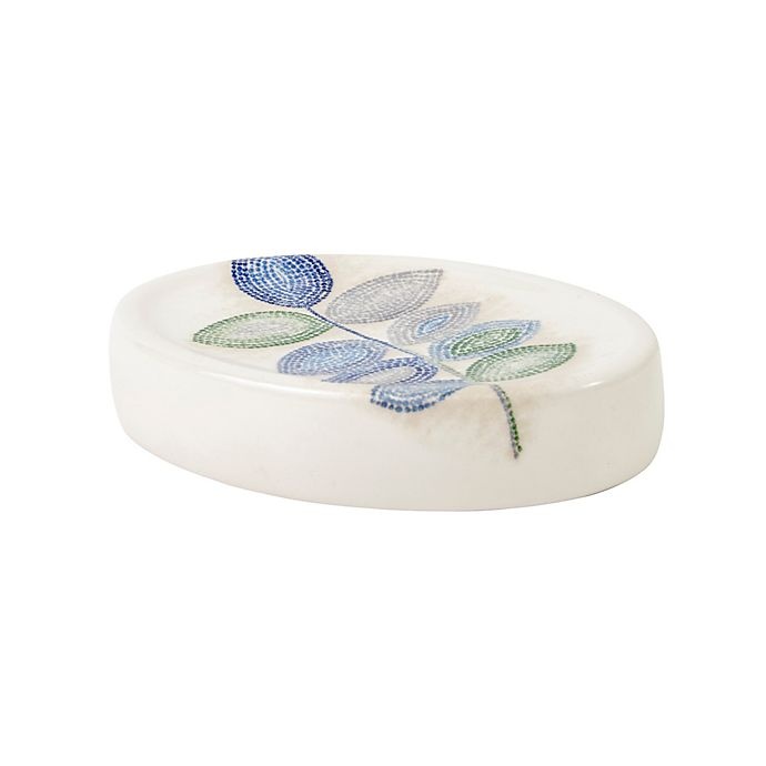 slide 1 of 1, Croscill Mosaic Leaves Soap Dish - Spa, 1 ct