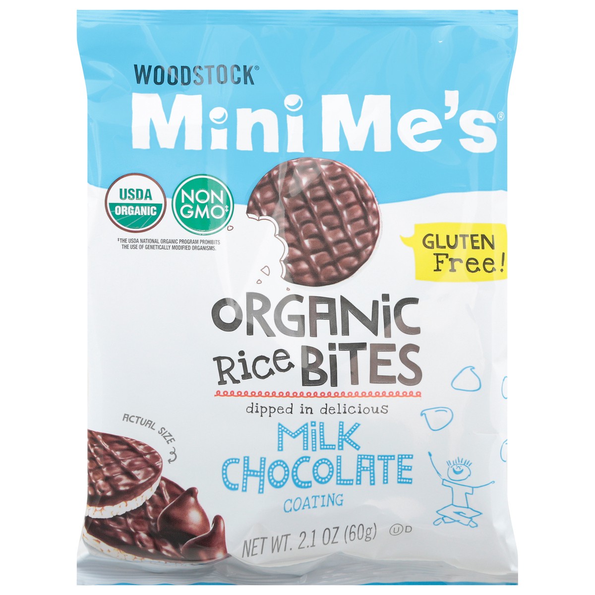 slide 1 of 9, Woodstock MiniMe's Organic Milk Chocolate Rice Bites 2.1 oz, 2.1 oz