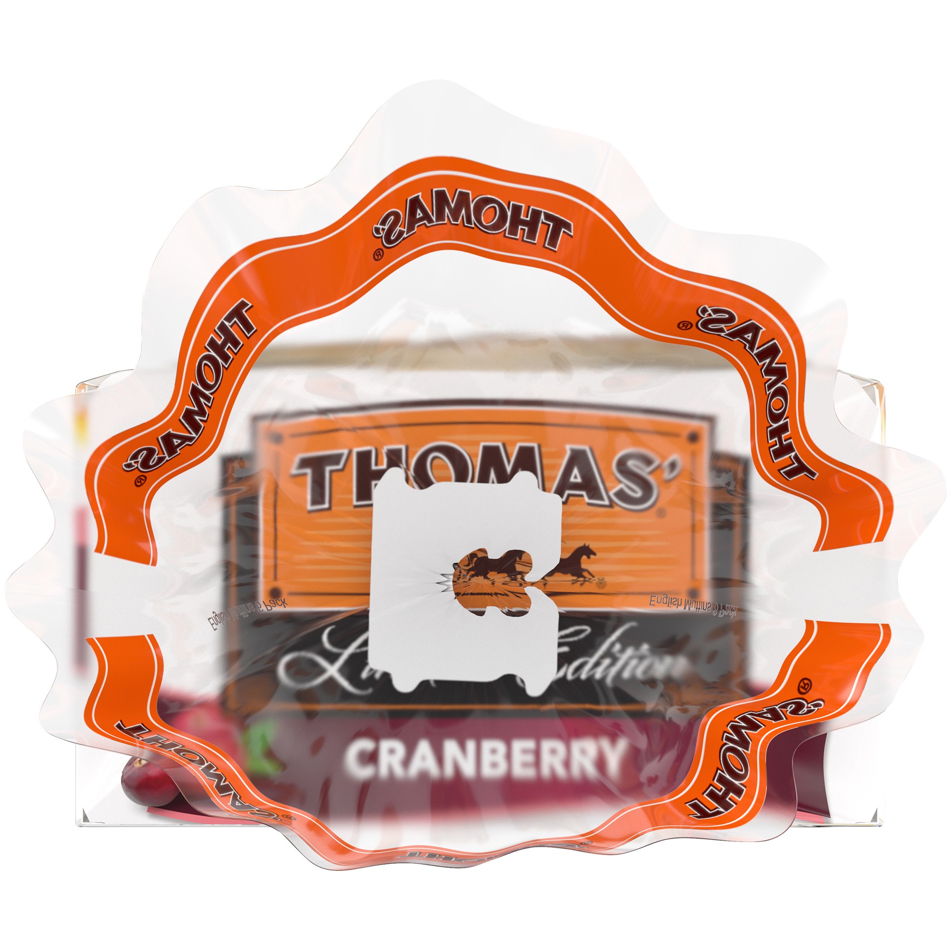 slide 4 of 5, Thomas' Limited Edition Cranberry English Muffins, 6 count, 13 oz, 6 ct