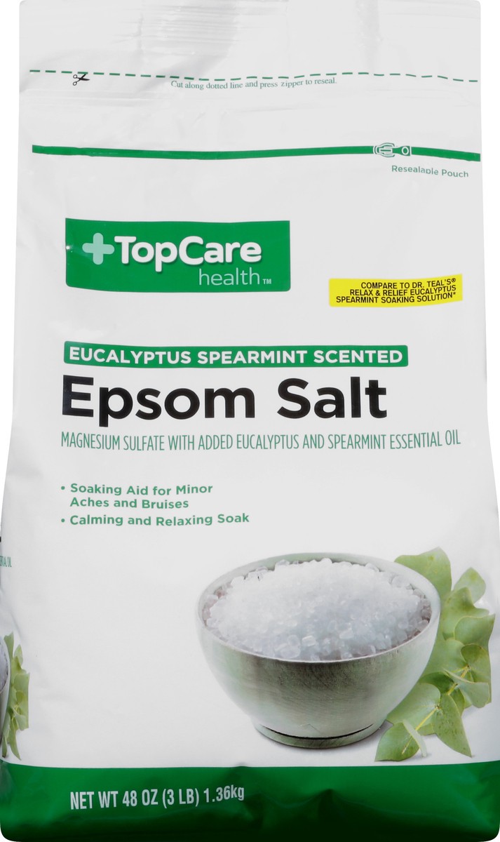 slide 1 of 12, TopCare Health Eucalyptus Spearmint Scented Epsom Salt 48 oz, 48 oz