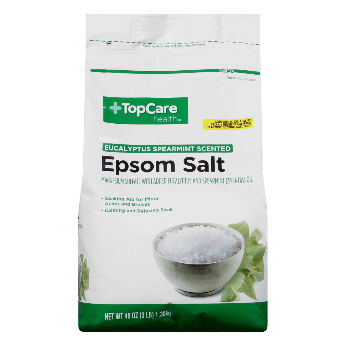 slide 11 of 12, TopCare Health Eucalyptus Spearmint Scented Epsom Salt 48 oz, 48 oz