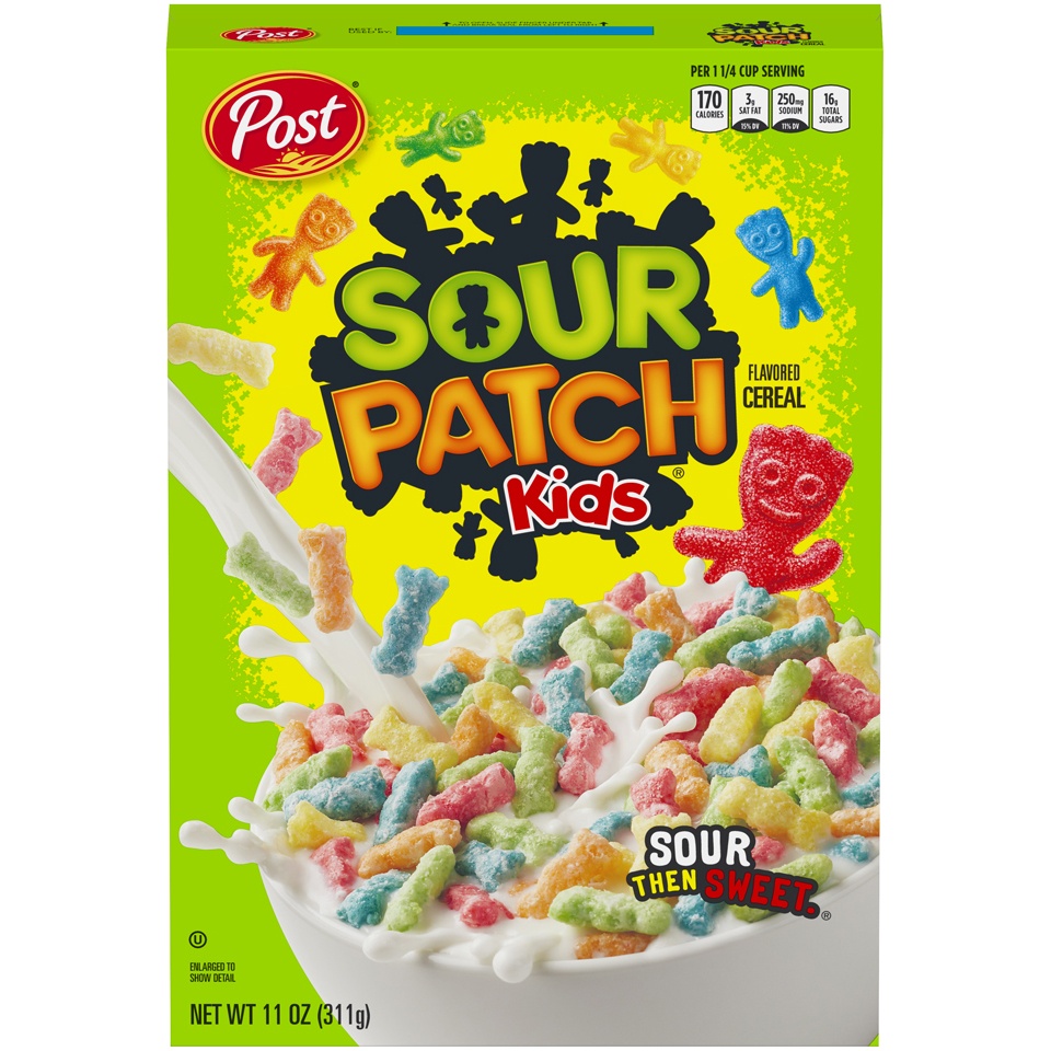 slide 1 of 1, Post Sour Patch Cereal, 11 oz