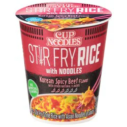 Nissin Cup Noodles Stir Fry Korean Spicy Beef Flavor Rice with Noodles 2.68 oz