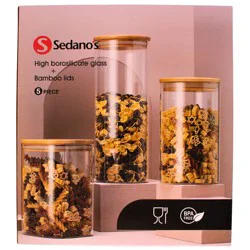 Sedanos 5pcs Glass Cont. Set