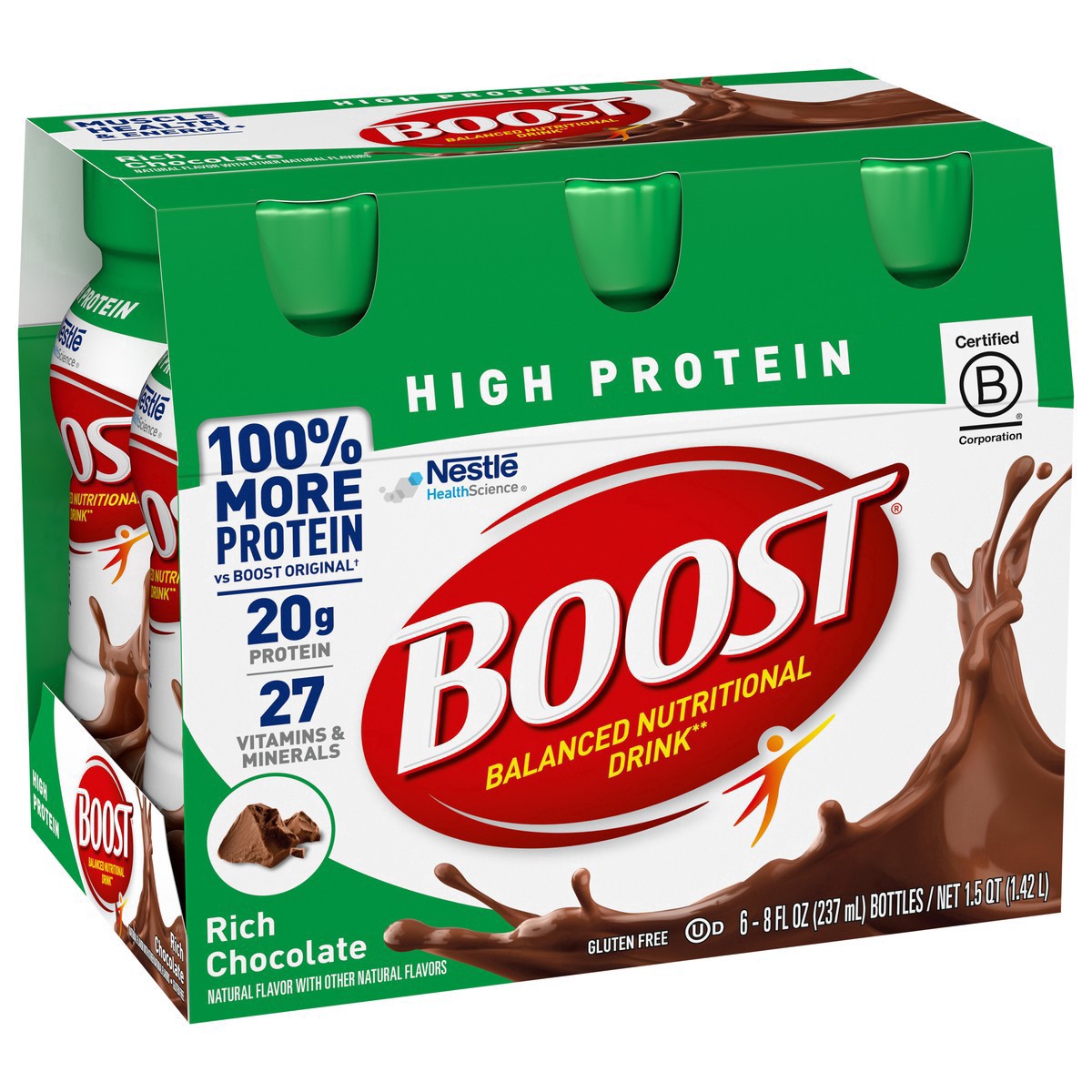 slide 2 of 9, Boost High Protein Balanced Rich Chocolate Nutritional Drink 6 - 8 fl oz Bottles, 6 ct