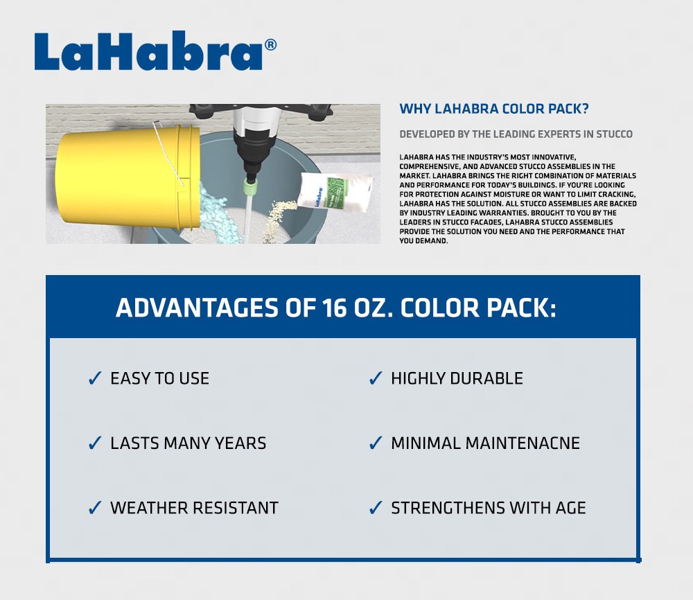 slide 3 of 4, LaHabra LH Stucco Color Pack 1 Pound(s) No. 71 Miami Peach Colorant, 1 ct