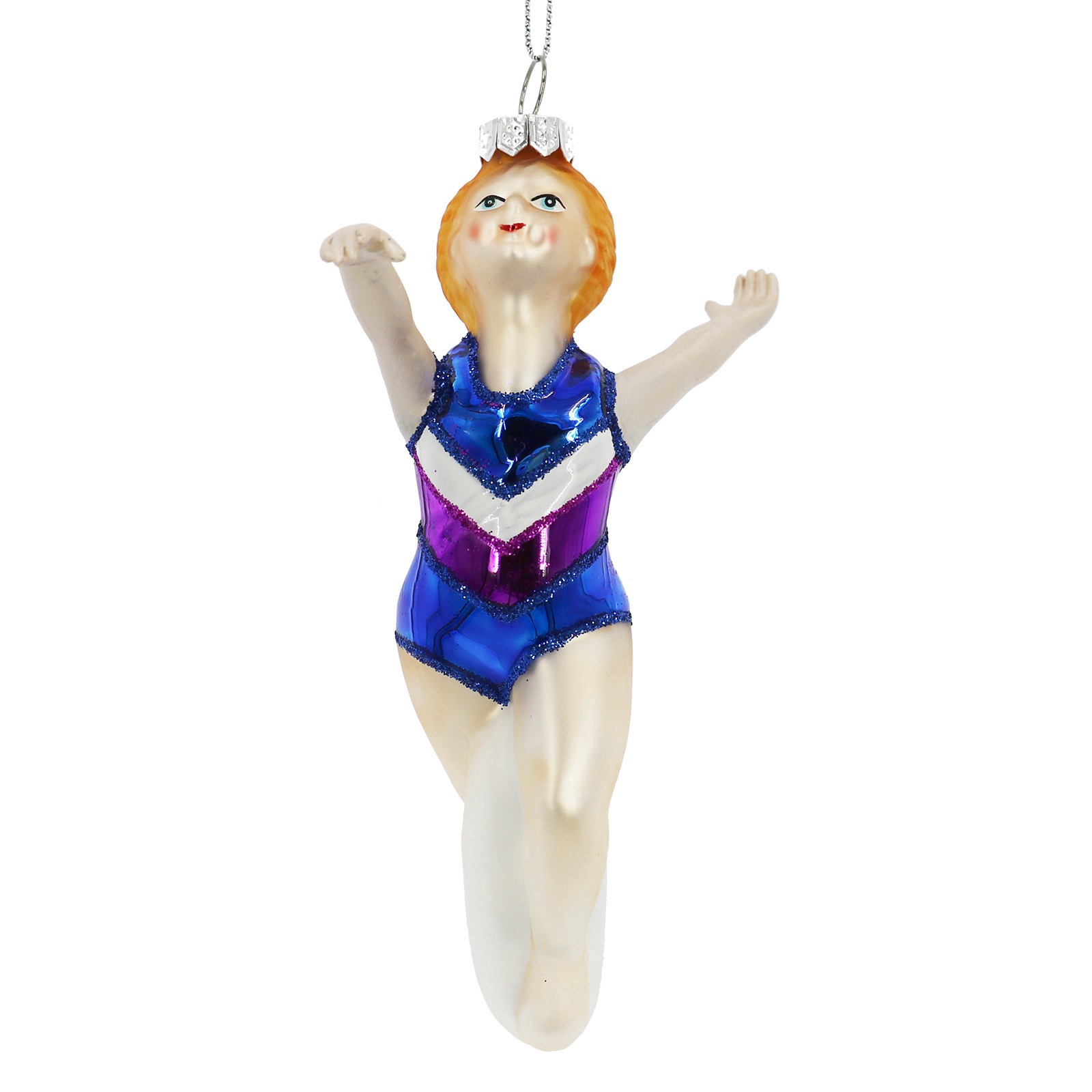 slide 4 of 4, 5.25" Floor Gymnast Glass Ornament By Ashland, 2.13 in x 1.13 in x 5.25 in