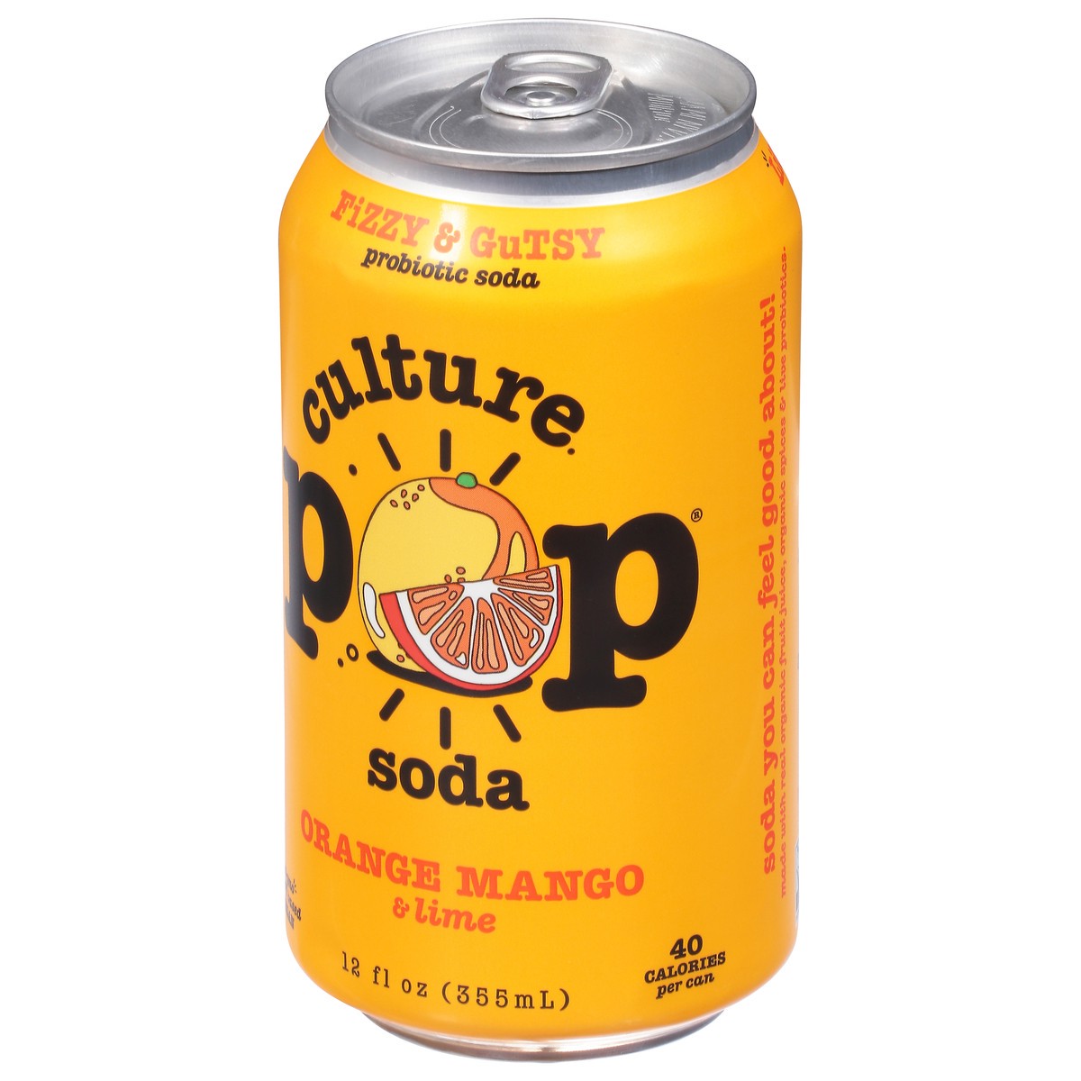 slide 6 of 9, Culture Pop Fizzy & Gutsy Orange Mango & Lime Probiotic Soda - 12 fl oz, 12 fl oz