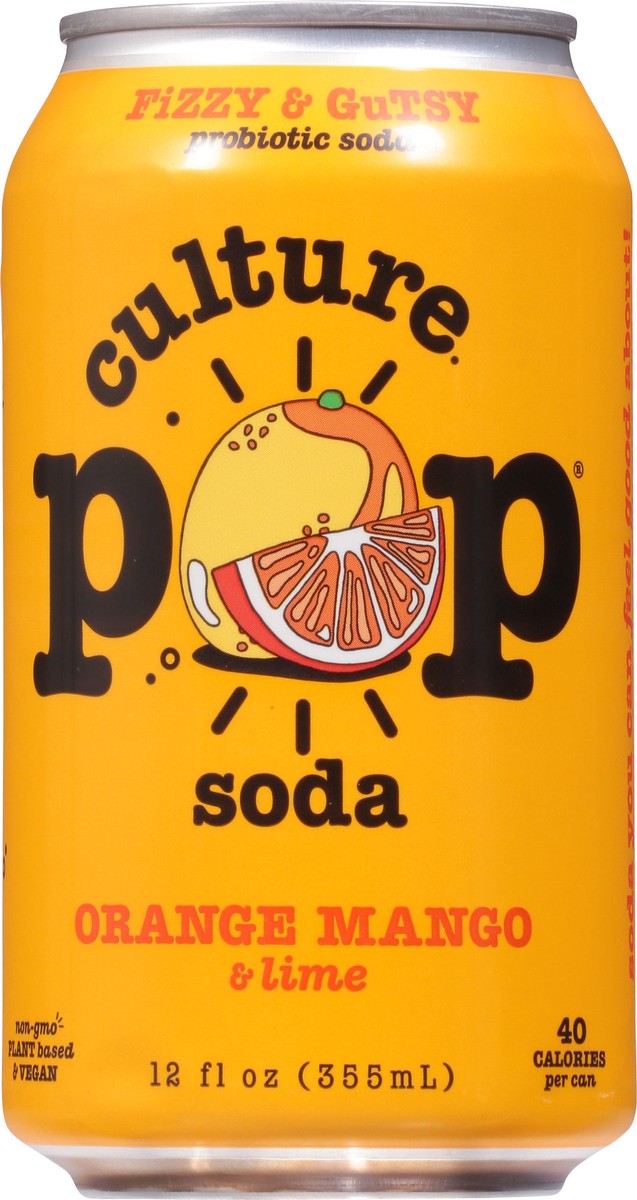 slide 5 of 9, Culture Pop Fizzy & Gutsy Orange Mango & Lime Probiotic Soda - 12 fl oz, 12 fl oz