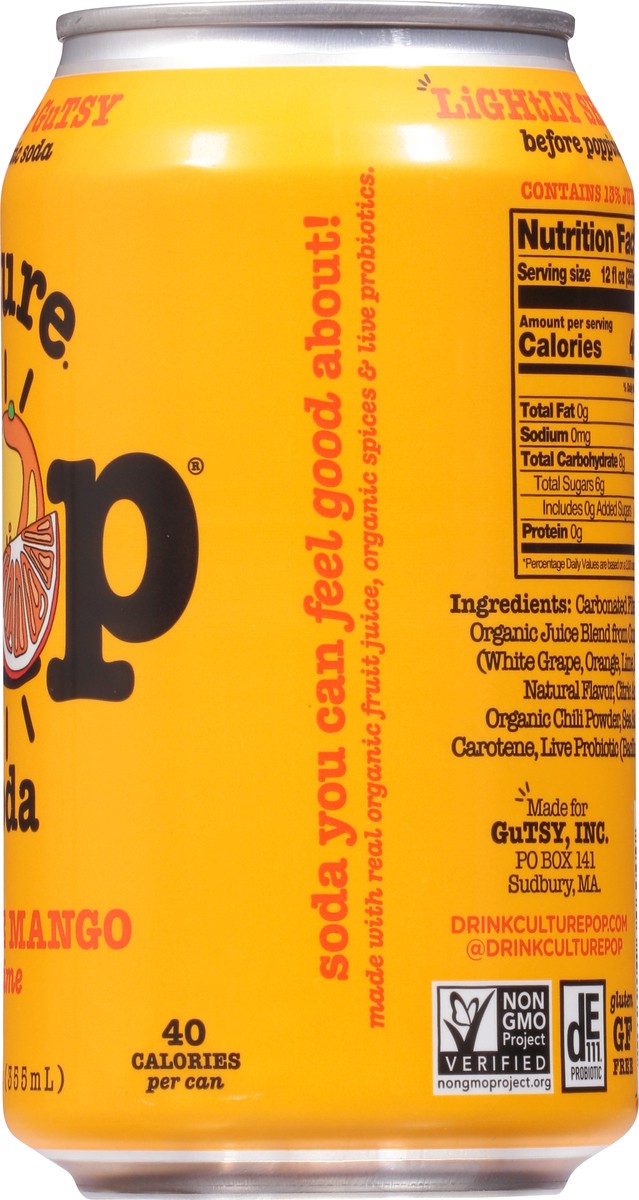 slide 9 of 9, Culture Pop Fizzy & Gutsy Orange Mango & Lime Probiotic Soda - 12 fl oz, 12 fl oz